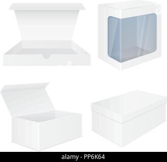 Satz von weißen Felder. Weiß mockups Stock Vektor