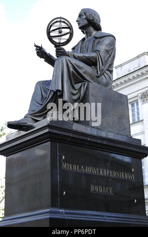 Nikolaus Kopernikus (1473-1543). Polnischen Mathematiker und Astronom. Statue von Bertel Thorvaldsen (1770-1844), 1830. Warschau. Polen. Stockfoto