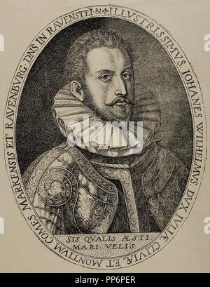 John William, Herzog von Jülich-Cleves-Berg (1562-1609). Kupferstich von Cripin Passe, 1592. Stockfoto