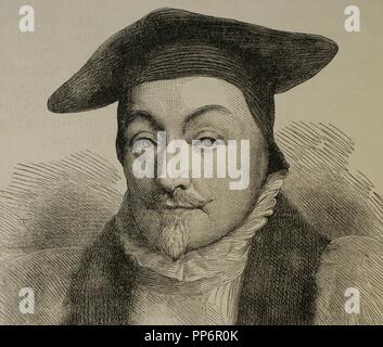 William Laud (1573-1645). Erzbischof von Canterbury. Gravur in die Universalgeschichte, 1881. Stockfoto