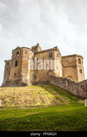 Mittelalterliche Warkworth Castle Northumberland North East England Großbritannien Stockfoto