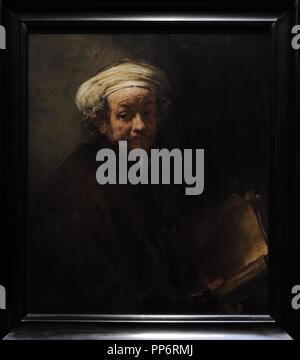 Rembrandt Harmenszoon van Rijn (1606-1669). Niederländische Maler. Selbstportrait als der Apostel Paulus, 1661. Rijksmuseum. Amsterdam. Holland. Stockfoto