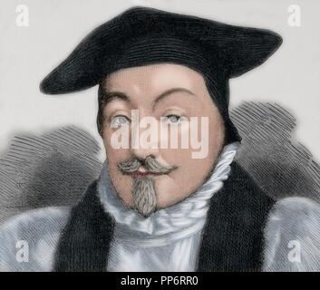 William Laud (1573-1645). Erzbischof von Canterbury. Gravur in die Universalgeschichte, 1881. Farbige. Stockfoto