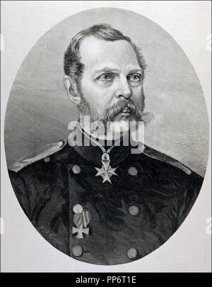 ALEJANDRO II. ZAR DE RUSIA. 1818 - 1881. RETRATO. ILUSTRACION GRABADO DE LA ESPAÑOLA Y AMERICANA, AÑO 1881. Stockfoto