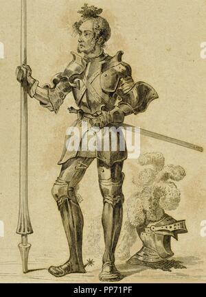 John Frederick rief ich (1503-1554), John der großmütige. Kurfürst von Sachsen und Leiter des Evangelischen Bundes Deutschlands. Porträt. Gravur. Stockfoto