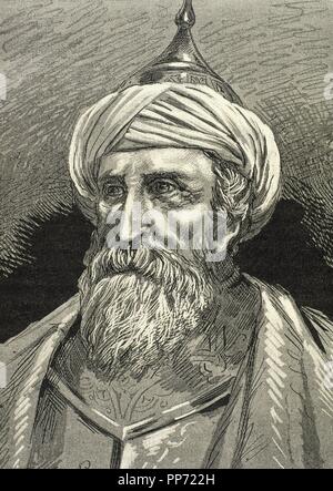 Muezzinzade Ali Pasha, auch bekannt als Sofu Ali Pasha, Sufi Ali Pasha oder Meyzinoglu Ali Pasha (d.1571). Osmanische Staatsmann und Marine-Offizier. Er war Kommandant der türkischen Flotte am Marine Schlacht von Lepanto, wo er, in Aktion getötet wurde Kapudan Pascha (Großadmiral). Porträt. Gravur. Stockfoto