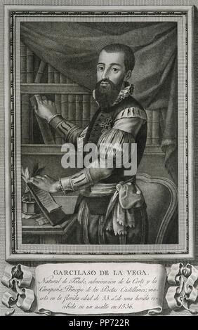 Garcilaso De La Vega (1501-1536). Spanischer Soldat und Dichter. Gravur. Stockfoto