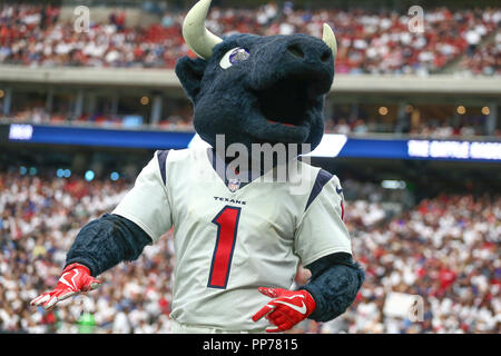 Houston, TX, USA. 23 Sep, 2018. Die Houston Texans Maskottchen Toro während einer NFL Football Spiel zwischen den Houston Texans und die New York Giants bei NRG Stadion in Houston, TX. John Glaser/CSM/Alamy leben Nachrichten Stockfoto