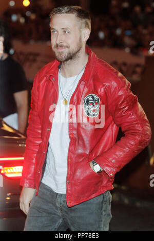 San Sebastian, Spanien. 23 Sep, 2018. Ryan Gosling kommt von Maria Cristina Hotel während der 66Th San Sebastian Film Festival in San Sebastian, Spanien am 23. September 2018 Quelle: Jimmy Olsen/Medien Punch *** Keine Spanien***/Alamy leben Nachrichten Stockfoto
