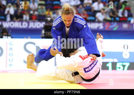 Baku, Aserbaidschan. 20 Sep, 2018. Darja Bilodid (UKR), 20. September 2018 - Judo: World Judo Meisterschaften Baku 2018 Frauen -48 kg Finale von nationalen Gymnastik Arena in Baku, Aserbaidschan. Credit: Sho Tamura/LBA SPORT/Alamy leben Nachrichten Stockfoto