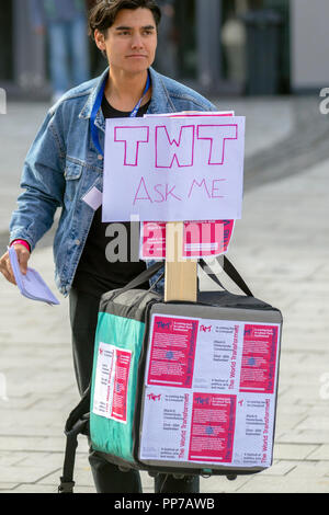 The World Transformed (TWT) Liverpool, Merseyside, Großbritannien. Sept. 2018. Konferenz der Arbeiterpartei. In der Echo-Arena führt die Politik als die Stadt ihr jährliches politisches Ereignis durch. Kredit; MediaWorldImages/AlamyLiveNews. Stockfoto