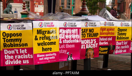 Liverpool, Merseyside, UK. 23. September 2018. Konferenz der Labour Party. Unterstützer, Delegierte, die Leute an der Echo Arena, Politik, als die Stadt ihren jährlichen politischen Veranstaltung. Kredit; MediaWorldImages/AlamyLiveNews. Stockfoto