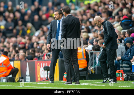 London, Großbritannien. 22. September 2018. Slavisa Jokanovic Manager von Fulham in der Premier League Match zwischen Fulham und Watford im Craven Cottage, London, England am 22. September 2018. Foto: UK Sport Pics. Nur die redaktionelle Nutzung, eine Lizenz für die gewerbliche Nutzung erforderlich. Keine Verwendung in Wetten, Spiele oder einer einzelnen Verein/Liga/player Publikationen. Credit: UK Sport Pics/Alamy leben Nachrichten Stockfoto