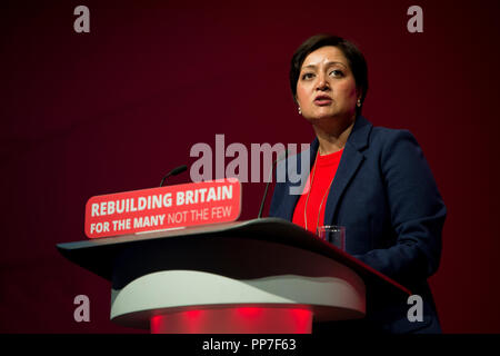 Liverpool, Großbritannien. 24 Sep, 2018. Rokhsana Fiaz, Bürgermeister von Newham spricht auf Konferenz der Labour Party in Liverpool. Quelle: Russell Hart/Alamy leben Nachrichten Stockfoto