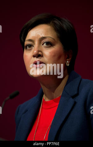 Liverpool, Großbritannien. 24 Sep, 2018. Rokhsana Fiaz, Bürgermeister von Newham spricht auf Konferenz der Labour Party in Liverpool. Quelle: Russell Hart/Alamy leben Nachrichten Stockfoto