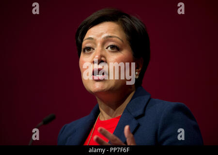 Liverpool, Großbritannien. 24 Sep, 2018. Rokhsana Fiaz, Bürgermeister von Newham spricht auf Konferenz der Labour Party in Liverpool. Quelle: Russell Hart/Alamy leben Nachrichten Stockfoto