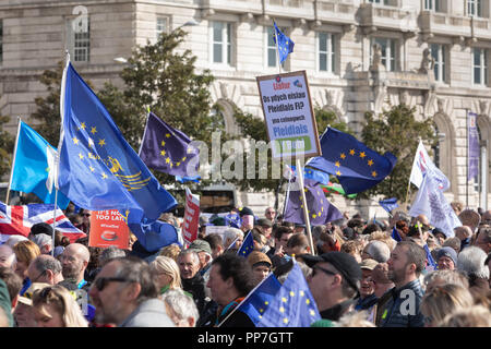 Liverpool, Großbritannien. Sonntag 23. September 2018. Die Abstimmung März. © Phil Portus/Alamy leben Nachrichten Stockfoto