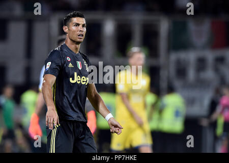 Cristiano Ronaldo von Juventus Turin in der Serie A Match zwischen Frosinone und Juventus im Stadio, Matusa Frosinone, Italien am 23. September 2018. Foto von Giuseppe Maffia. 23 Sep, 2018. Quelle: AFP 7/ZUMA Draht/Alamy leben Nachrichten Stockfoto