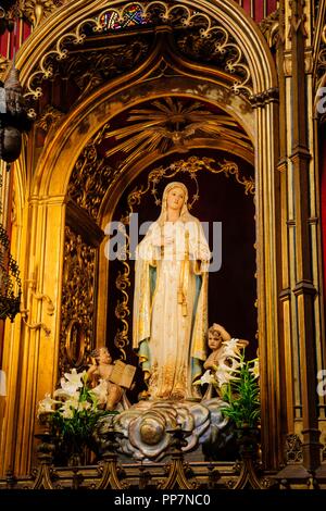 Capilla de la Inmaculada Concepcion, gotica iglesia de Santa Eulalia, siglos XIV-XIX, Plaza de Santa Eularia, Mallorca, Islas Baleares, España. Stockfoto