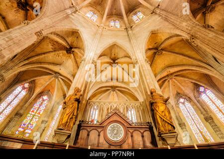 Coro y gotica Abside, Iglesia de Santa Eulalia, siglos XIV-XIX, Plaza de Santa Eularia, Mallorca, Islas Baleares, España. Stockfoto