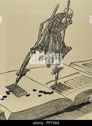 La Danse Macabre - Holz Gravur von Guyot Marchant, 1486, Paris gedruckt ...