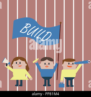 Handschrift Text erstellen. Konzept Bedeutung Konstruieren etwas Material zusammen, die über einen bestimmten Zeitraum. Stockfoto