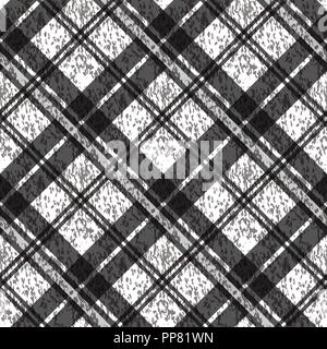 Schwarz und Weißen Stoff Textur Check Tartan nahtlose Muster. Vector Illustration.eps 10. Stock Vektor