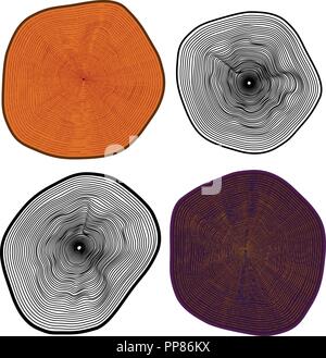 Vector Illustration einer geschnittenen Baum. Stock Vektor