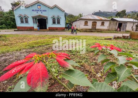 Iglesia Evangelica, Lancetillo, La Parroquia, Zona Reyna, Quiche, Guatemala, Mittelamerika. Stockfoto