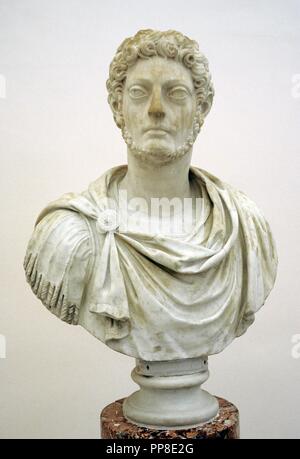 Commodus (161-192). Römischer Kaiser von 180 bis 192. Büste. 16. Jahrhundert. Archäologischen Nationalmuseum. Neapel. Italien. Stockfoto