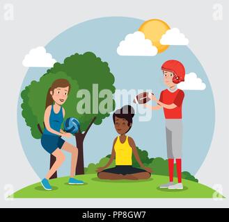 Gruppe von Athleten Sport Stock Vektor