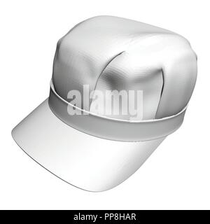 Vector Abbildung: ein modisches Cap mit einem Visier. Design Lösung. 3D. Den unterschiedlichen Winkeln. Weiß polygonalen abdecken. Isometrie. Stock Vektor