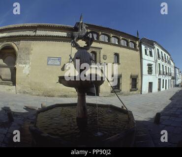 PLAZA DEL POTRO Y FACHADA MUSEO BELLAS ARTES - OJO DE PEZ. Lage: an der Außenseite. CORDOBA. Spanien. Stockfoto