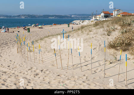 Portugal Strand, Cova Do Dampf. Menschen Stockfoto