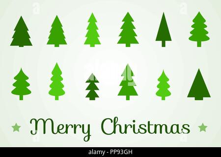 Weihnachtsbaum icon Sammlung - konturformen Vektor. Stock Vektor