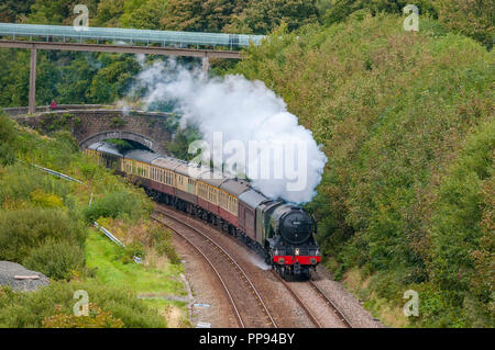 Flying Scotsman Dampflokomotive Yns Mon Express Penmaenmawr Stockfoto