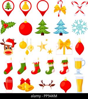26 farbenfrohen cartoon Weihnachten Elemente. Stock Vektor