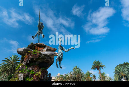 Doramas Denkmal, letzte Aborigines König, Doramas Park, Ciudad Jardin Nachbarschaft, Las Palmas, Gran Canaria, Kanarische Inseln, Spanien, Euro Stockfoto