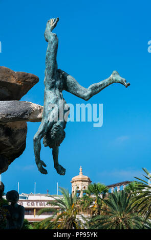 Doramas Denkmal, letzte Aborigines König, Doramas Park, Ciudad Jardin Nachbarschaft, Las Palmas, Gran Canaria, Kanarische Inseln, Spanien, Euro Stockfoto