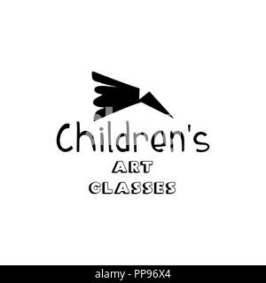 Kunst Unternehmen isoliert Schriftzug Logo Design. Kalligraphie Schule, Meister, Handwerk Shop mit Hand, kalligraphische Schriften. Black Metal Laser geschnitten. Kunst und Kreativität Schriftzug für Shop Layout oder Branding. Isolierte Vektor Stock Vektor