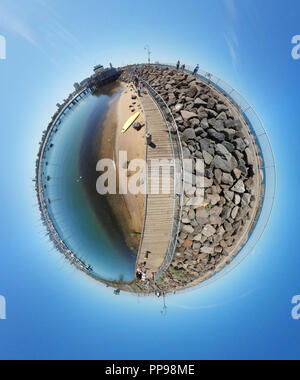 Full Circle Panorama: St. Kilda Pier, St. Kilda, Australien. Stockfoto