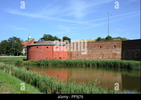 Schweden. Malmö Schloss. Erbaut im Jahre 1434 und Wiederaufbau im 16. Jahrhundert im Renaissance-Stil. Von außen. Stockfoto