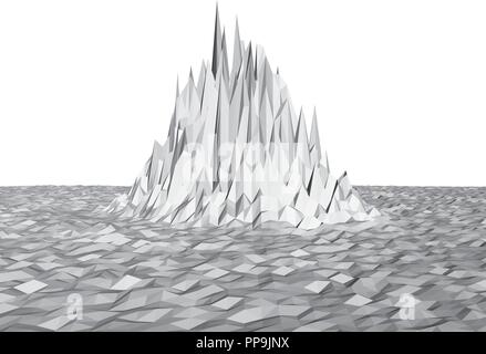 Hohe polygonalen Berg. 3D. Vector Illustration. Berg mit scharfen Felsen. Stock Vektor