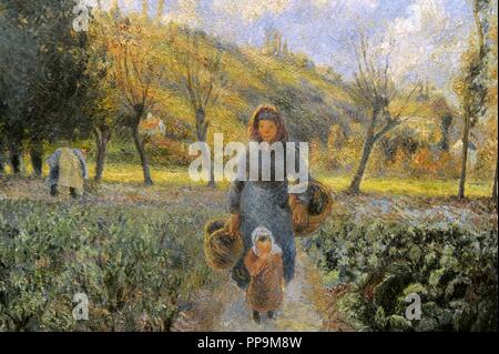 ARTE SIGLO XIX. FRANCIA. CAMILLE PISSARRO (1830-1903). Pintor francés Fundador del impresionismo. "In der Küche Garten', 1881. Oleo sobre lienzo. Galería Nacional de Praga. República Checa. Stockfoto