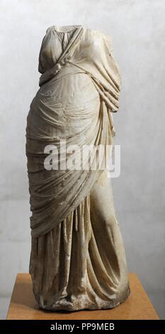 Griechenland. Hellenistic Periode. Statue einer Frau. Marmor. Aschkelon. 2. Jahrhundert vor Christus. Rockefeller archäologische Museum. Jerusalem. Israel. Stockfoto