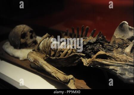 Mumie von sidonitische König Tabnit (ca. 500 v. Chr.). Detail. Archäologisches Museum. Istanbul. Turkei. Stockfoto