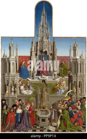 Jan Van Eyck / "Die Quelle der Gnade". 1430 - 1440. Öl auf Leinwand. Museum: Museo del Prado, Madrid, España. Stockfoto