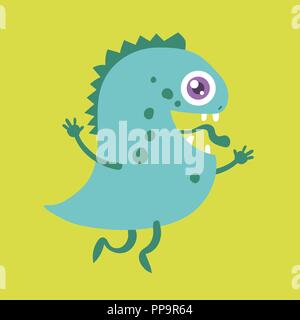 Niedliche monster Zeichentrickfigur Lächeln mit Glück Vektor-illustration eps 10. Stock Vektor