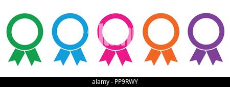 Set aus bunten award Medaillen auf weißem Hintergrund Vektor-illustration EPS 10. Stock Vektor