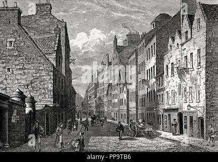 Die Canongate, Edinburgh, Schottland, 18. Jahrhundert Stockfoto